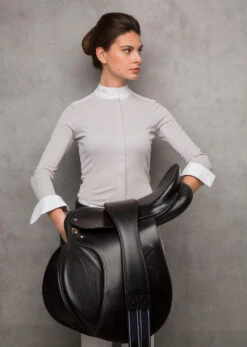 Horseware Ireland Horseware AA Clean Cool Competition Shirt -Cavalleria Toscana Store aa clean cool comp shirt pearl grey rider cmpjlm jpea horseware 16351.1649201190