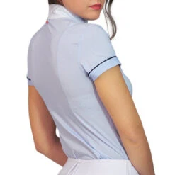 For Horses Alzira Pois Show Shirt -Cavalleria Toscana Store alzira show shirt pip blue back for horses 32229.1596587384