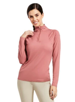 Ariat Auburn Quarter Zip Baselayer -Cavalleria Toscana Store auburn 1 4 zip baselayer antique rubia front 10039493 ariat 56386.1662078725