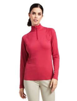 Ariat Auburn Quarter Zip Baselayer -Cavalleria Toscana Store auburn 1 4 zip baselayer red bud front 10039495 ariat 18560.1662078733