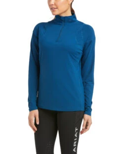 Ariat Auburn Quarter Zip Baselayer -Cavalleria Toscana Store auburn baselayer blue opal front 10034846 ariat 61298.1662078729