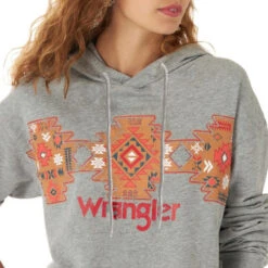 Wrangler Aztec Cropped Hoodie -Cavalleria Toscana Store aztec cropped hoodie grey detail 112317351 wrangler EDITED 98268.1664646849