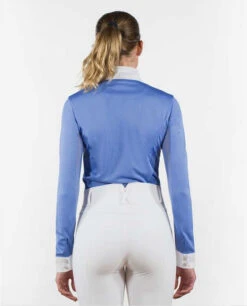 Horze Blaire Long Sleeve Show Shirt -Cavalleria Toscana Store blair ls show shirt periwinkle back horze 65805.1554325262