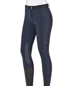 Equiline Cire High Waist Knee Grip Breeches 8 Equiline Cire High Waist Knee Grip Breeches -Cavalleria Toscana Store cire HW knee grip blue front crop N08951 002 equiline 22593.1635625010