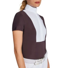 Cavalleria Toscana Hunter Competition Shirt Short Sleeve -Cavalleria Toscana Store competition SS poplin bib dk purple side CAD192 JE002 3A00 CT 03187.1690565758