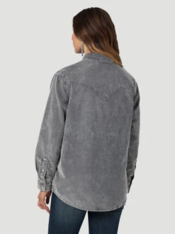Wrangler Corduroy Fade Snap Shirt 10 Wrangler Corduroy Fade Snap Shirt -Cavalleria Toscana Store corduroy fade snap shirt grey back 112336505 wrangler 29521.1689451699