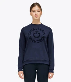 Cavalleria Toscana Orbit Logo Sweatshirt -Cavalleria Toscana Store ct orbit crew navy front FED103 CO079 CT 24573.1667273499