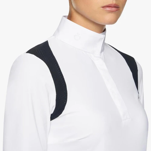 Cavalleria Toscana Perforated Insert Shirt Long Sleeve 4 Cavalleria Toscana Perforated Insert Shirt Long Sleeve - Image 2