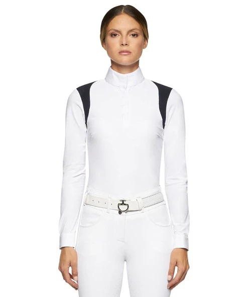 Cavalleria Toscana Perforated Insert Shirt Long Sleeve 3 Cavalleria Toscana Perforated Insert Shirt Long Sleeve