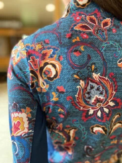 Arista Quarter Zip Shirt Prints -Cavalleria Toscana Store denim floral back detail arista 81570.1668899520