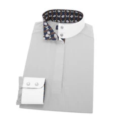 Essex Classics Grey Dusk Performance Shirt -Cavalleria Toscana Store dusk grey LS butterflies EJL24GY essex 36290.1653504917