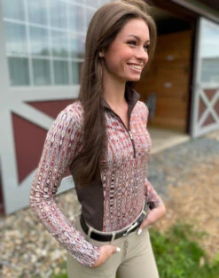 Arista Quarter Zip Shirt Prints -Cavalleria Toscana Store earth 1 4 zip pattern ls earth 3012 arista 30574.1668890252