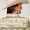 Roper Cowboy Horizontal Print Shirt -Cavalleria Toscana Store horizontal horse print ls green back detail 0305004820410 roper 79827.1684280019