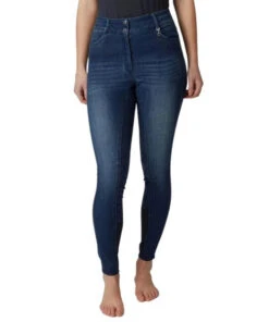 Horze Kaia Crystal Denim Full Seat Breeches -Cavalleria Toscana Store kaia denim FS crystals blue front 36684 DNB horze 91021.1652824145
