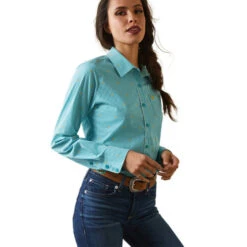 Ariat Kirby Stretch Shirt -Cavalleria Toscana Store kirby boots print ls savannah front 10043476 ariat 40240.1676488662