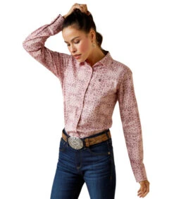 Ariat Kirby Stretch Shirt -Cavalleria Toscana Store kirby paisley ls coral front1 10043475 ariat 09967.1676488583