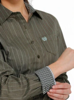 Cinch Ladies Cotton Performance Shirts Prints 13 Cinch Ladies Cotton Performance Shirts Prints -Cavalleria Toscana Store lds cinch dot stripe ls olive detail MSW9164191 miller 15997.1671482542