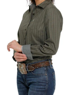 Cinch Ladies Cotton Performance Shirts Prints 15 Cinch Ladies Cotton Performance Shirts Prints -Cavalleria Toscana Store lds cinch dot stripe ls olive front MSW9164191 miller 82541.1677547254