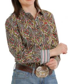 Cinch Floral Paisley Performance Shirt -Cavalleria Toscana Store lds floral paisley ls multi front MSW9165031 cinch 87991.1678756529