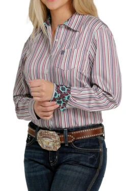 Cinch Ladies Tencel Print Shirt 8 Cinch Ladies Tencel Print Shirt -Cavalleria Toscana Store lds stripe ls multi side MSW9164180 cinch 74906.1652987302