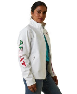 Ariat Team Softshell Mexico Jacket -Cavalleria Toscana Store lds team mexico jacket white front 10043548 ariat 18449.1673560283