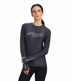 Ariat Lumina Tee Long Sleeve -Cavalleria Toscana Store lumina tee ls ebony front 10041256 ariat 74613.1661643944