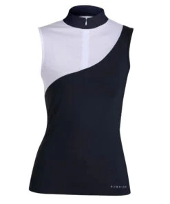Aubrion Luton Show Shirt Sleeveless -Cavalleria Toscana Store luton show shirt white navy front edit 9033 aubrion 06350.1683587803