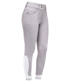 Cavalleria Toscana CT Motif Print Breeches Knee Grip -Cavalleria Toscana Store motif print breeches lt.grey front PAD192 JE010 8100 CT 93348.1684980253