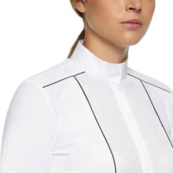 Cavalleria Toscana Outline Piping Shirt Long Sleeve 13 Cavalleria Toscana Outline Piping Shirt Long Sleeve -Cavalleria Toscana Store outline piping compet ls white front detail CAD208 JE022 0001 cavalleria toscana 69463.1656712747