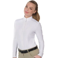 Ovation Performance Long Sleeve Show Shirt -Cavalleria Toscana Store performance LS white grey rider 471225 ovation 98595.1622923391