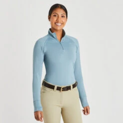 Piper Winter Essentials 1/4 Zip Baselayer -Cavalleria Toscana Store piper 1 4 essential baselayer aquamarine front 33363 smartpak 20967.1665874763