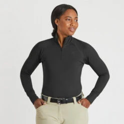 Piper Winter Essentials 1/4 Zip Baselayer -Cavalleria Toscana Store piper 1 4 essential baselayer black front 33363 smartpak 50307.1665875037