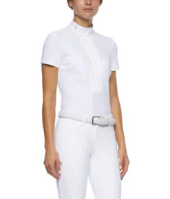 Cavalleria Toscana Pleated Shirt Short Sleeve -Cavalleria Toscana Store pleated jersey SS white side CAD153 JE022 0001 CT 21265.1670880198