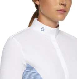 Cavalleria Toscana Seersucker Poplin Bib Shirt -Cavalleria Toscana Store poplin bib compete ls light blue front detail CAD206 JE146 Q730 cavalleria toscana 88378.1656799729