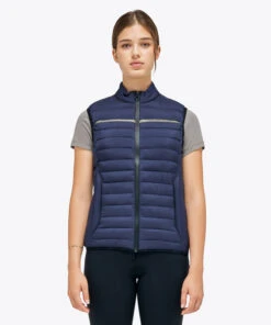 Cavalleria Toscana Team Puffer Vest -Cavalleria Toscana Store puffer vest smoky blue front GLD266 NY092 7E00 CT 65007.1675967382
