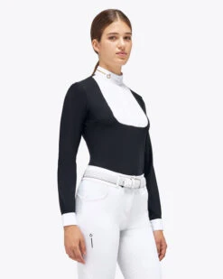 Cavalleria Toscana REVO Pleated Bib Show Shirt -Cavalleria Toscana Store revo pleated bib ls black side CAD210 JC031 9999 cavalleria toscana 33421.1659823880