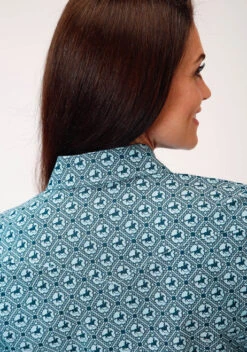 Cavalleria Toscana Store -Cavalleria Toscana Store rider geo print shirt back 0305002252101 roper 75489.1616960478