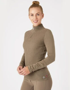 B Vertigo Ruth 1/4 Zip Sweater 14 B Vertigo Ruth 1/4 Zip Sweater -Cavalleria Toscana Store ruth sweater shiitake beige rider 33546 SBE b vertigo 07804.1667873014
