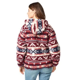 Wrangler Sherpa Print Hoodie -Cavalleria Toscana Store sherpa print hoodie burgundy back 112321245 wrangler 45128.1665621327