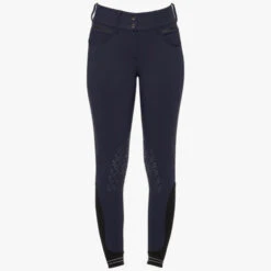 Cavalleria Toscana Silicone Logo Breeches Knee Grip -Cavalleria Toscana Store silicone print ct breeches navy front PAD175 JE010 7E00 cavalleria toscana 84878.1659819161