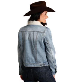 Stetson Ladies Sherpa Denim Jacket -Cavalleria Toscana Store stetson denim jacket denim back 1109805940075 stetson 15584.1665015849