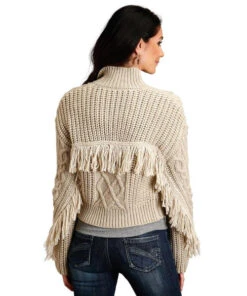 Stetson Fringe Sweater 7 Stetson Fringe Sweater -Cavalleria Toscana Store stetson fringe sweater tan back 1102705396049 stetson 09845.1661818204