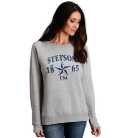 Stetson Oversize Sweatshirt -Cavalleria Toscana Store stetson oversize sweatshirt grey front 1109805627095 stetson 25912.1661996429