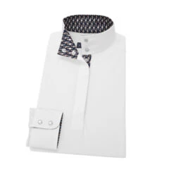 Essex Classics Talent Yarn Shirt Straight Collar -Cavalleria Toscana Store straight collar LS horses navy ESL24W1 essex 30306.1660254604