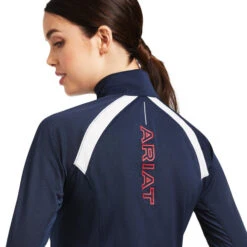 Ariat Team Sunstopper 2.0 1/4 Zip Baselayer -Cavalleria Toscana Store sunstopper 2.0 baselayer team navy back yoke 10039184 ariat 10814.1645662930