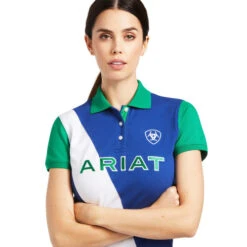 Ariat Taryn Polo Short Sleeve 13 Ariat Taryn Polo Short Sleeve -Cavalleria Toscana Store taryn polo SS blue pool front detail 10039377 ariat 17274.1645652351