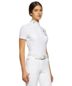 Cavalleria Toscana CT Team Red Stripe Polo -Cavalleria Toscana Store team compet polo ss white side POD274 JE022 0001 CT 97725.1640128184