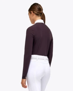 Cavalleria Toscana Tech Pique Show Polo Long Sleeve -Cavalleria Toscana Store tech pique polo ls dk.purp back POD313 JE022 3A00 cavalleria toscana 03047.1664131251