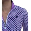 Arista Triple Bar Gingham Quarter Zip Shirt -Cavalleria Toscana Store triple bar gingham lilac navy detail arista 70855.1645831410