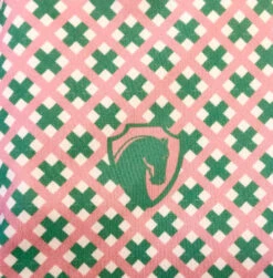 Arista Triple Bar Gingham Quarter Zip Shirt -Cavalleria Toscana Store triple bar gingham pink green logo arista 14389.1645833134